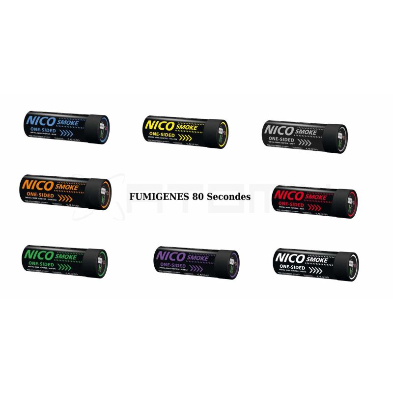 Fumigènes 80 Secondes Nico Fire 6 Coloris Unité Et Pack de 5