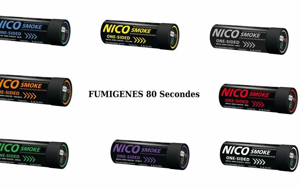Fumigènes 80 Secondes Nico Fire 6 Coloris Unité Et Pack de 5
